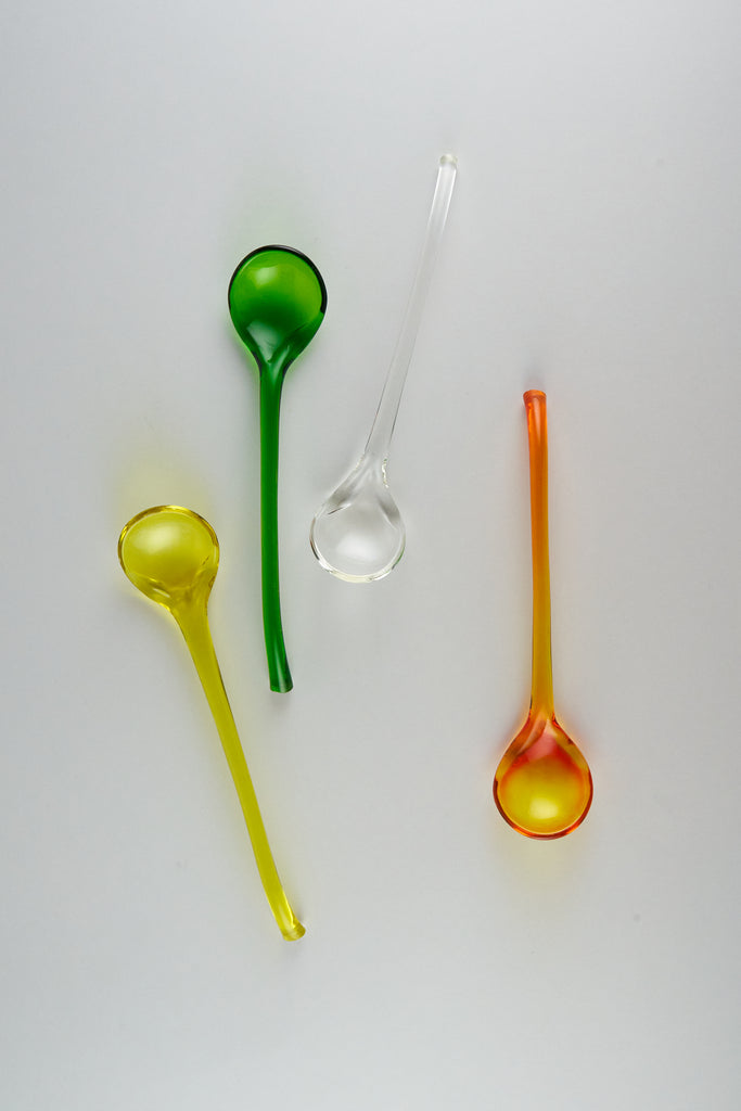 Vintage Glass Spoon Set / Colours