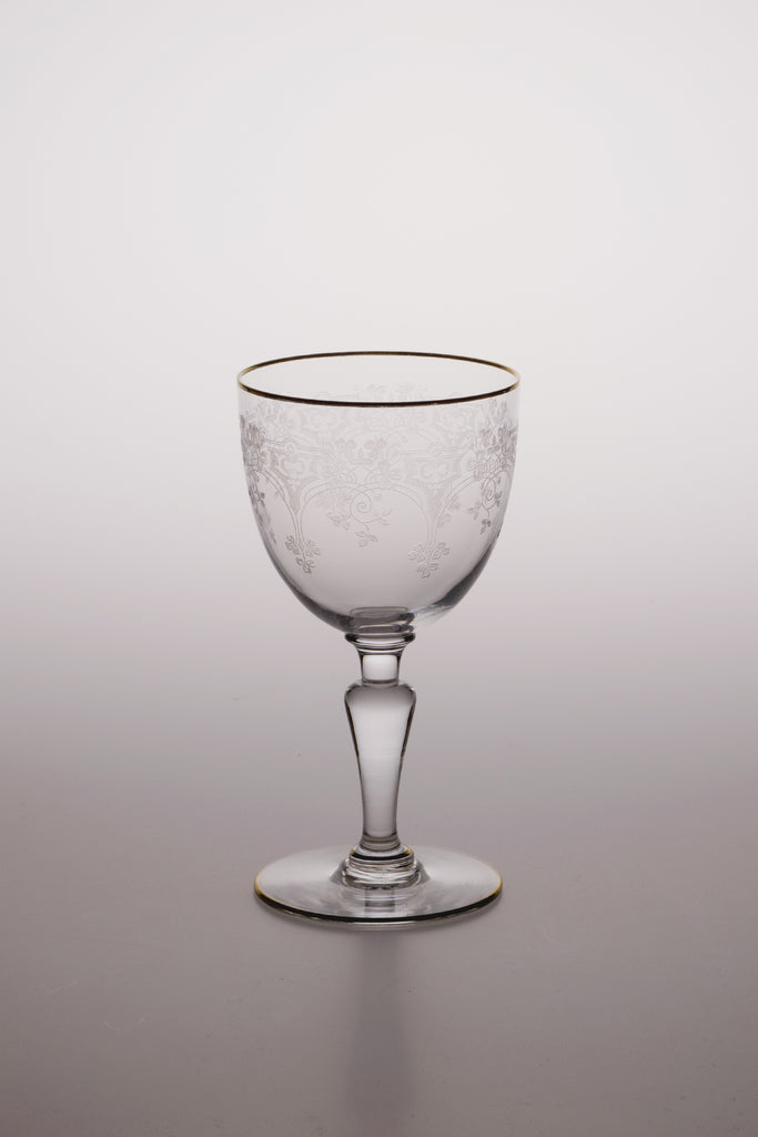 Trefle Gold Rim Water Glass by Baccarat