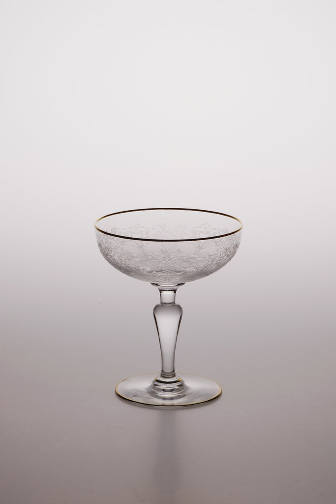 Trefle Gold Rim Champagne Coupe by Baccarat