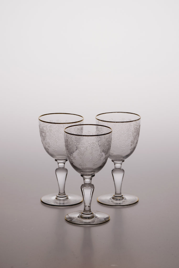 Trefle Gold Rim Liqueur Glass by Baccarat